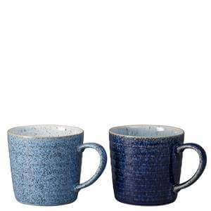 Denby Studio Blue Ridged Mug Set
